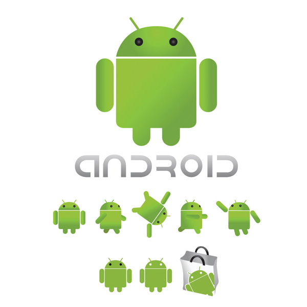 8 Green Android Robot Logos Set - WeLoveSoLo