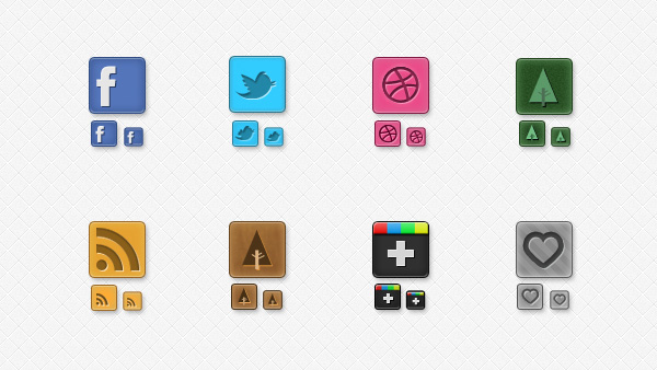 8 Perfect Rounded Social Media Icons Set PSD