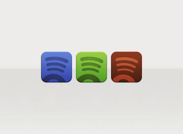 3 Colorful Spotify Triad Icons Set PSD