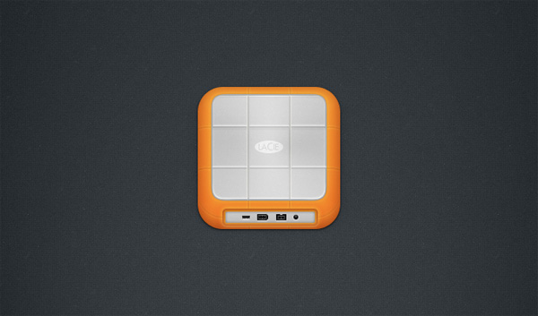 Orange iOS Hard Drive Icon PSD