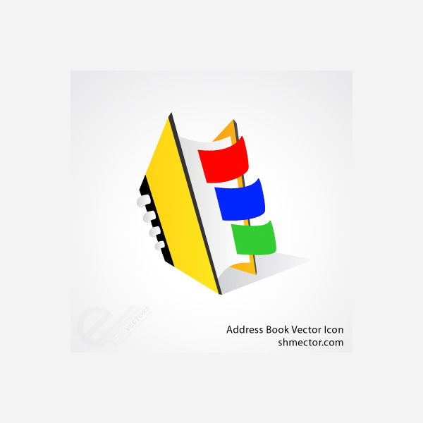Colorful Address Book Vector Icon