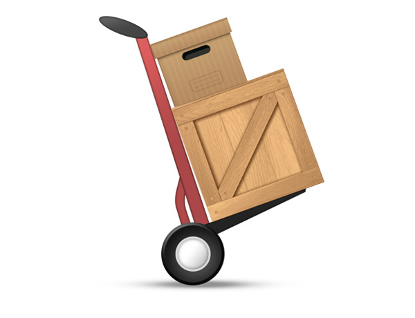 Hand Truck Dolly with Boxes Icon