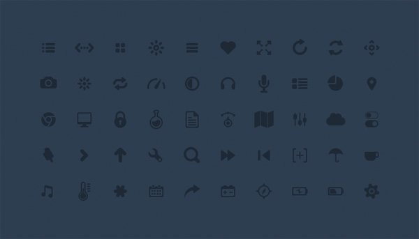 50 Flat Mini Glyph Icons Pack 