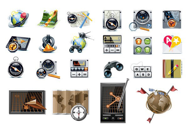 22 Navigation & Location Vector Icons Set