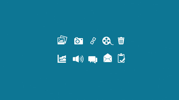 10 Digital Media Web Icons Set