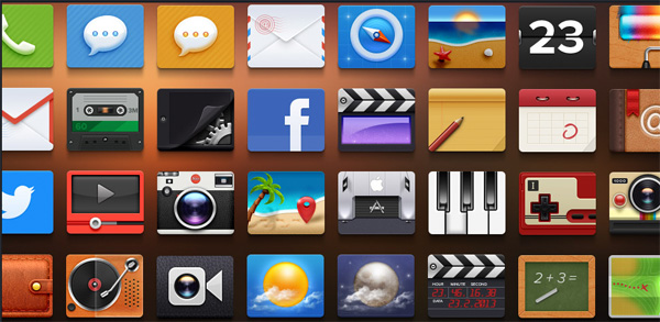 38 Detailed Non-Flat iPhone Icons Pack