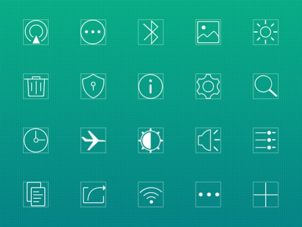 20 iOS7 Style Settings Line Icons Set