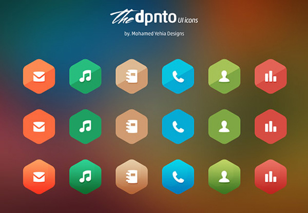 18 Hexagonal Dpnto Icons Set