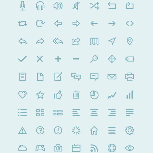 84 Minimal Dripicons Outline Icons Pack