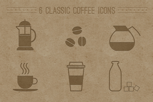 6 Coffee Shop Coffee Icons Set