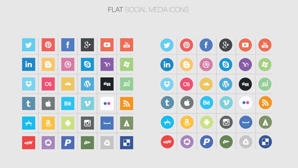 72 Flat Metro Social Media Icons Pack