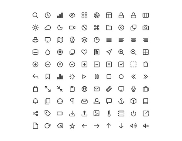 100 Feather Line Icons Pack