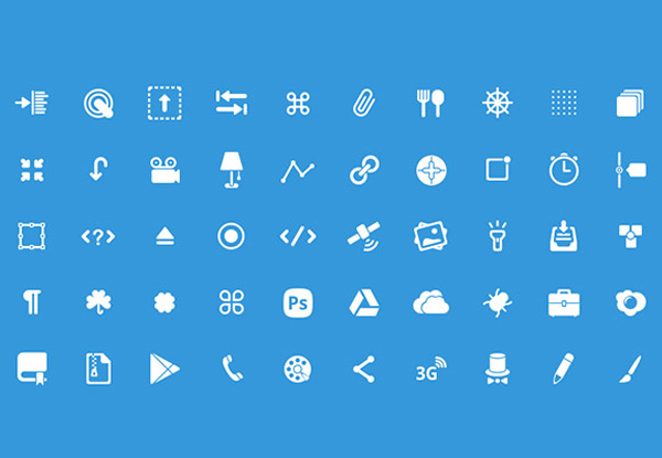 50 Web Glyph Icons PSD Pack 