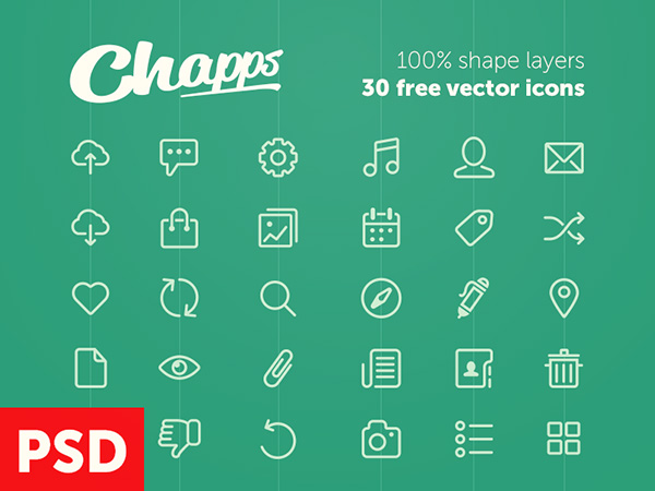 30 Vector Shapes Line Icons Set