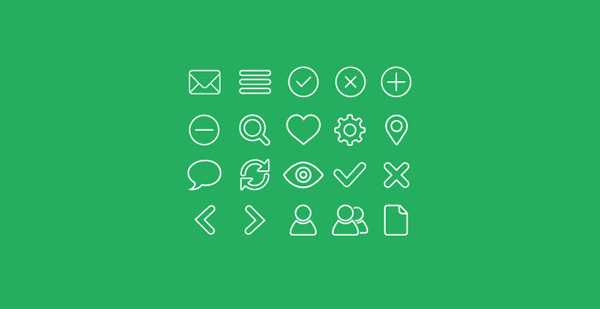 20 Outline Web Icons Set