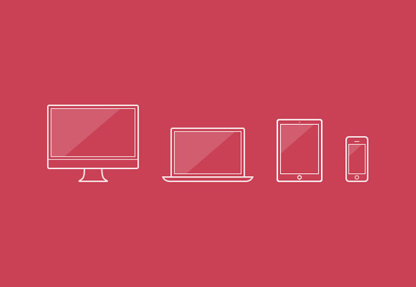 4 Outline iOS Devices Icons Set