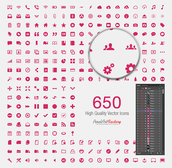 650 Quality Web Mixed Icons Pack