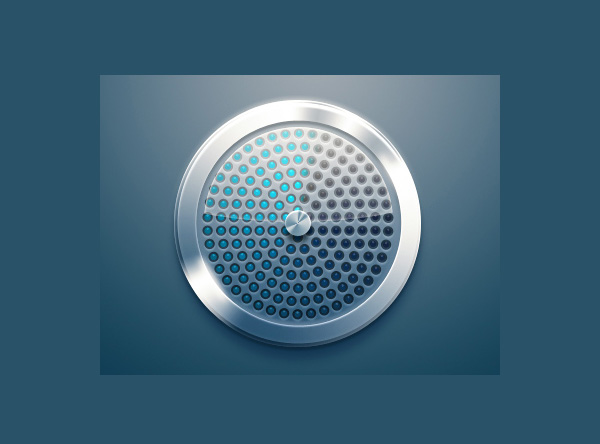Glossy Metal Mesh Speaker Icon