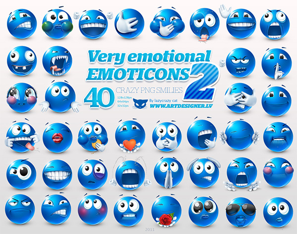 40 Very Emotional Emoticons Smiley Icons