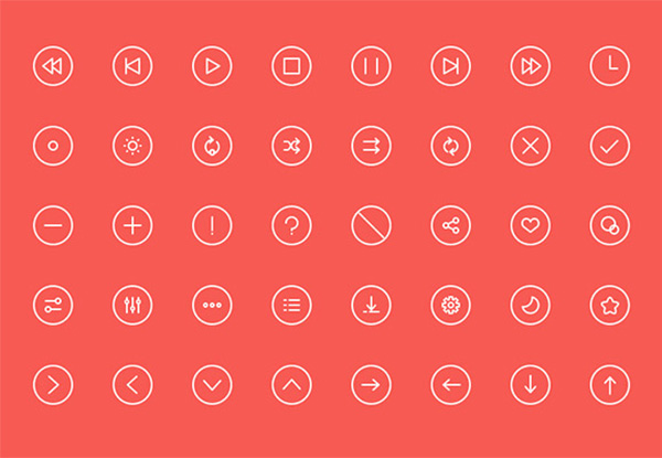 40 Fanicons Vo 1 Circle Icons Vector Set