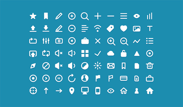 70 Clean Flat Web Icons Pack