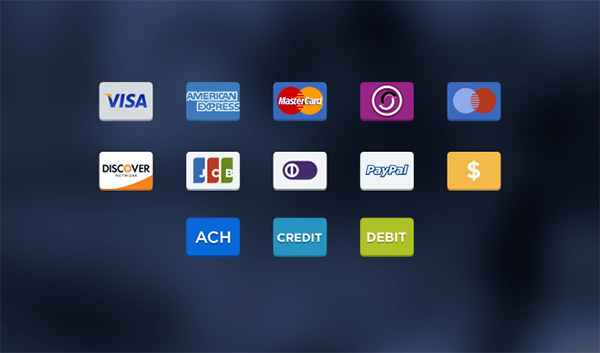 13 Colorful Credit Card Payment Icons Set
