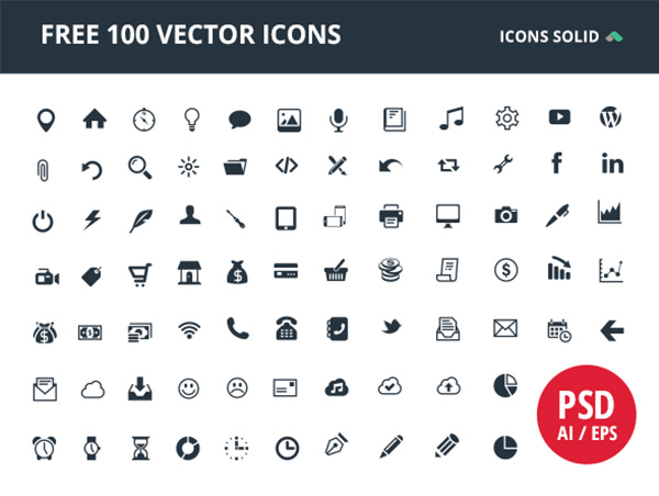 100 Pixel Perfect Icon Solid Glyph Icons