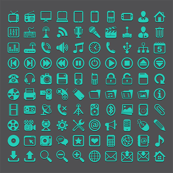 100 Detailed Vector Web Icons Pack