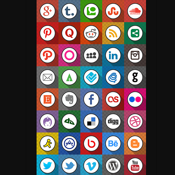 40 Flato Social Media Icons PNG