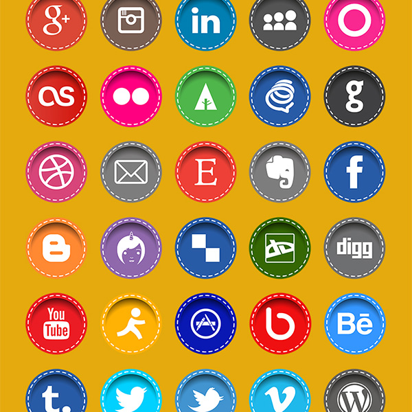 ui elements ui stitched social icons set round pack icons free download free colorful circle 