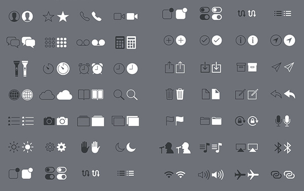 52 iOS System Retina Glyph Icons Pack