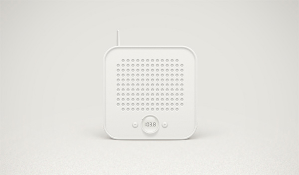 White Rounded Radio Icon