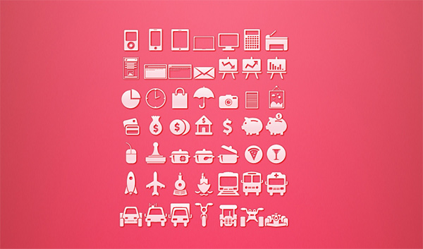 49 Mixed Glyph Web Icons Set
