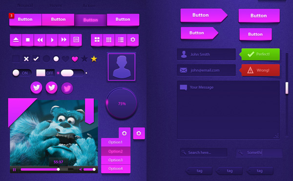 web video player unique ui set ui kit ui elements psd ui elements ui twitter icons toggle switches tags stylish star rating set quality purple ui kit psd original new navigation music player modern kit interface input fields image frame hi-res HD grid/view fresh free download free elements dropdown download detailed design creative clean buttons alerts 