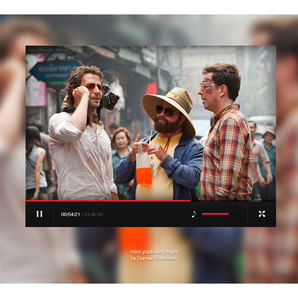 YouTube video player youtube web video player unique ui elements ui stylish simple red quality psd player original new modern minimal mini interface hi-res HD fresh free download free elements download detailed design creative clean black 