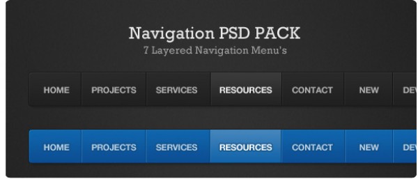 static shadow pack navigation menu hover grey free psd free downloads button blue active 