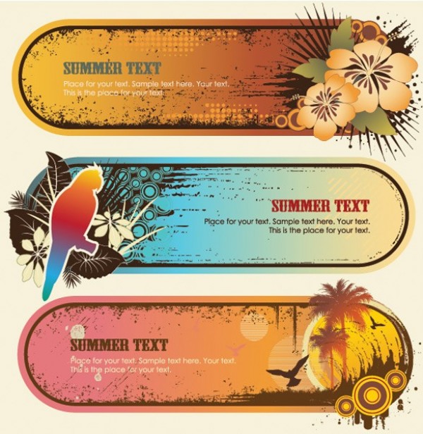 web vector unique ui elements tropical flowers tropical summer stylish retro quality parrots palms original new interface illustrator high quality hi-res HD grungy grunge graphic fresh free download free elements download detailed design creative banners 