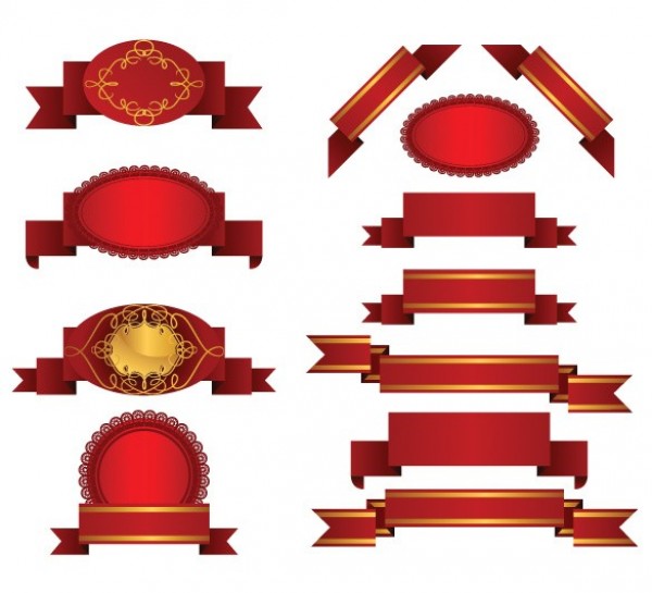 web vector unique ui elements stylish ribbon banner ribbon red ribbons red badge quality original new interface illustrator high quality hi-res HD graphic fresh free download free elements download detailed design creative corner ribbon banner badge 