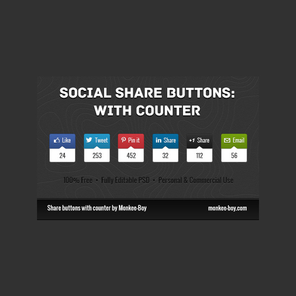 web unique ui elements ui stylish square social share buttons social share social set quality pack original new networking modern media interface hi-res HD fresh free download free elements download detailed design creative counters clean buttons blue 