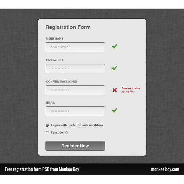window web unique ui elements ui stylish signup registration form registration quality psd original new modern modal light interface hi-res HD grey fresh free download free field elements download detailed design creative clean box 