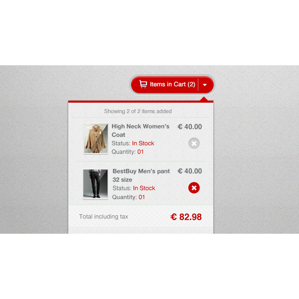 widget web unique ui elements ui totals stylish shopping cart shopping red quality psd product image popup original new navigation modern modal interface hi-res HD fresh free download free elements dropdown download detailed design creative clean cart box 