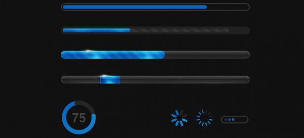 user interface ui status navy blue loading glowing glossy free download blue bar attractive 