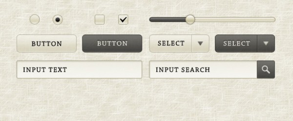 user interface slider sleek sepia psd Photoshop gui grey button 2.0 