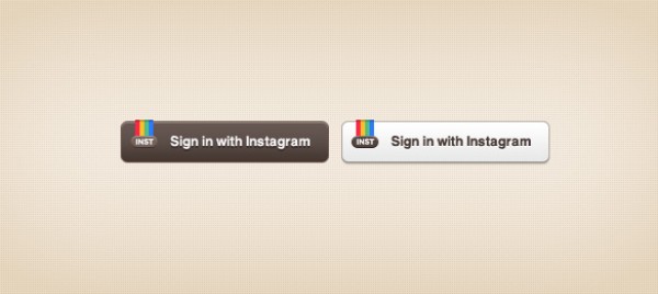 white sign-in sign Photoshop Instagram free psd free downloads free buttons colorful. brown colored buttons  