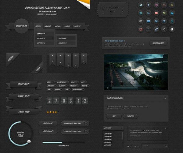 web video player unique ui set ui kit ui elements ui tooltip ticket tags stylish set search field ribbon banners ribbon badges radio buttons quality psd popup window original new navigation modern menu kit interface icons hi-res HD fresh free download free flip clock elements dropdown button download detailed design dark creative corner ribbons clean circular loading bar check boxes buttons blugraphic 