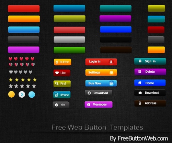 web unique ui elements ui textured stylish star rating simple set quality pack original new modern interface hi-res hearts heart rating HD fresh free download free elements download detailed design creative colorful clean buttons 