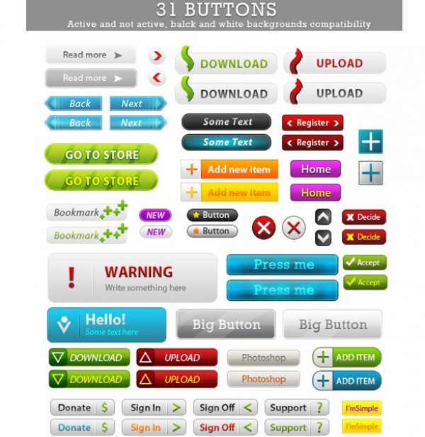 web unique ui elements ui stylish simple set quality psd pressed pack original normal new modern interface hi-res HD fresh free download free elements download different detailed design creative colorful clean buttons active 
