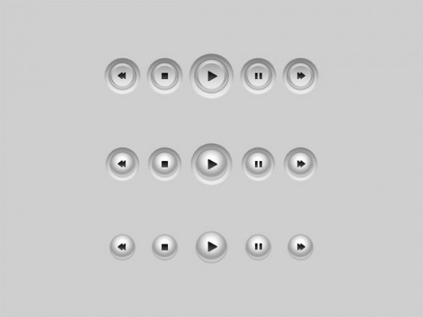 web unique ui elements ui stylish set round quality psd player buttons original orb new music player buttons mp3 buttons mp3 modern interface inset hi-res HD grey fresh free download free elements download detailed design creative clean buttons 