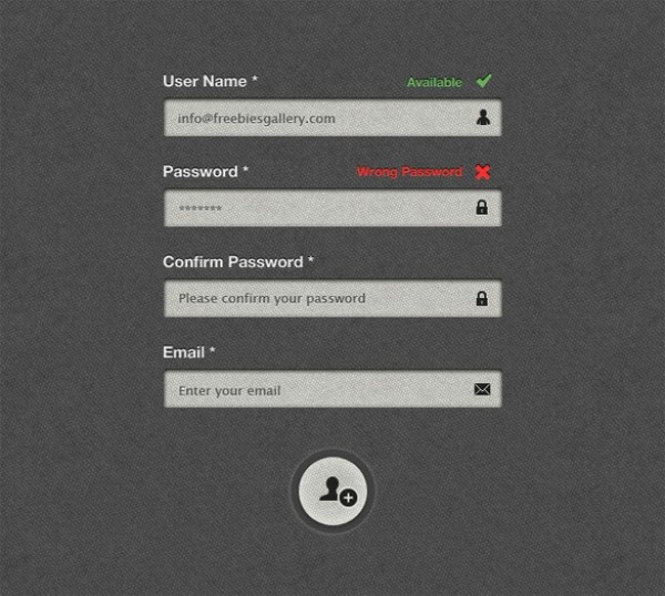 web unique ui elements ui textured stylish signup form registration form registration quality psd professional panel original notification messages new modern message notification interface hi-res HD grey fresh free download free form elements download detailed design creative clean button box 