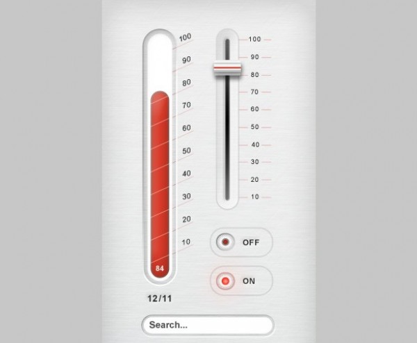web unique ui elements ui thermometer stylish slider set search field quality psd original on/off buttons new modern meter metal measurement slider measurement interface hi-res HD fresh free download free elements download detailed design creative clean brushed metal 